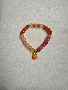 Colorful Orange Charm Beaded Bracelet